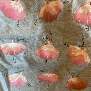 Janie and Jack gray tshirt with ballerinas, size 7